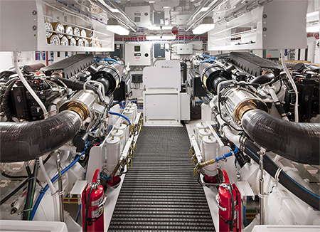 Marine engine room interior